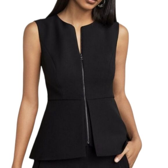 BCBGMaxAzria Abrielle Zip-Front Peplum Top SIZE XXS - Picture 14 of 14
